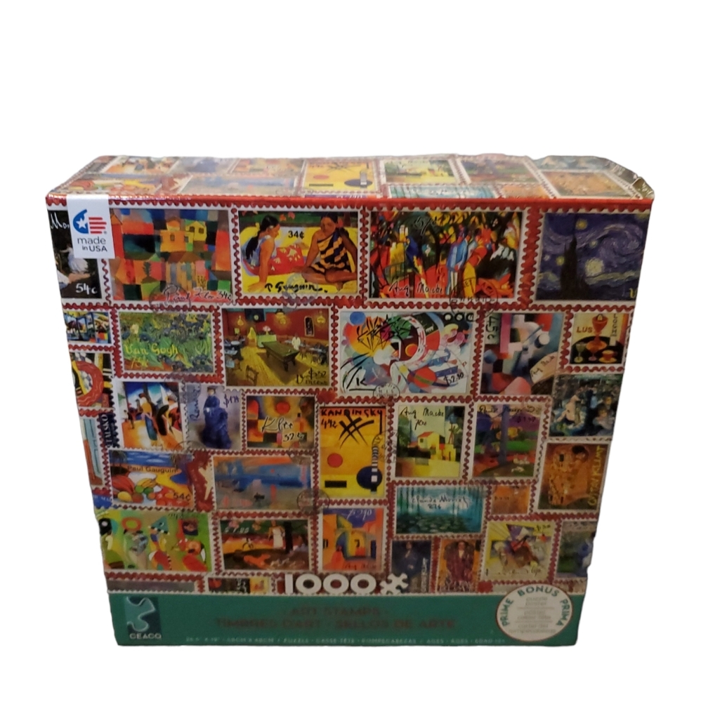 Ceaco - Barbara Behr -Stamps - Art Stamps - 1000 Piece Jigsaw Puzzle New